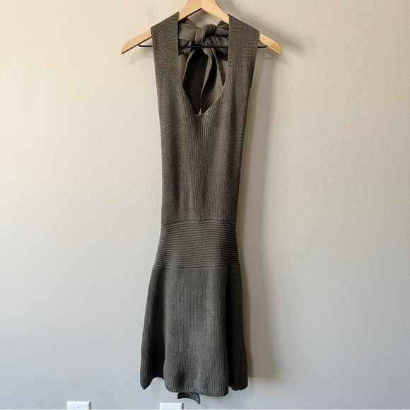 Free People Beach Orchid Convertible Low Back Ribbed Sweater Dress Gray Small - Picture 7 of 16